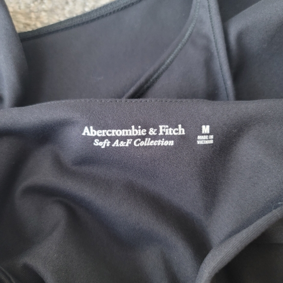 Abercrombie & Fitch Soft AF Square Neck Tank Bodysuit Size Medium In Black - Picture 8 of 8